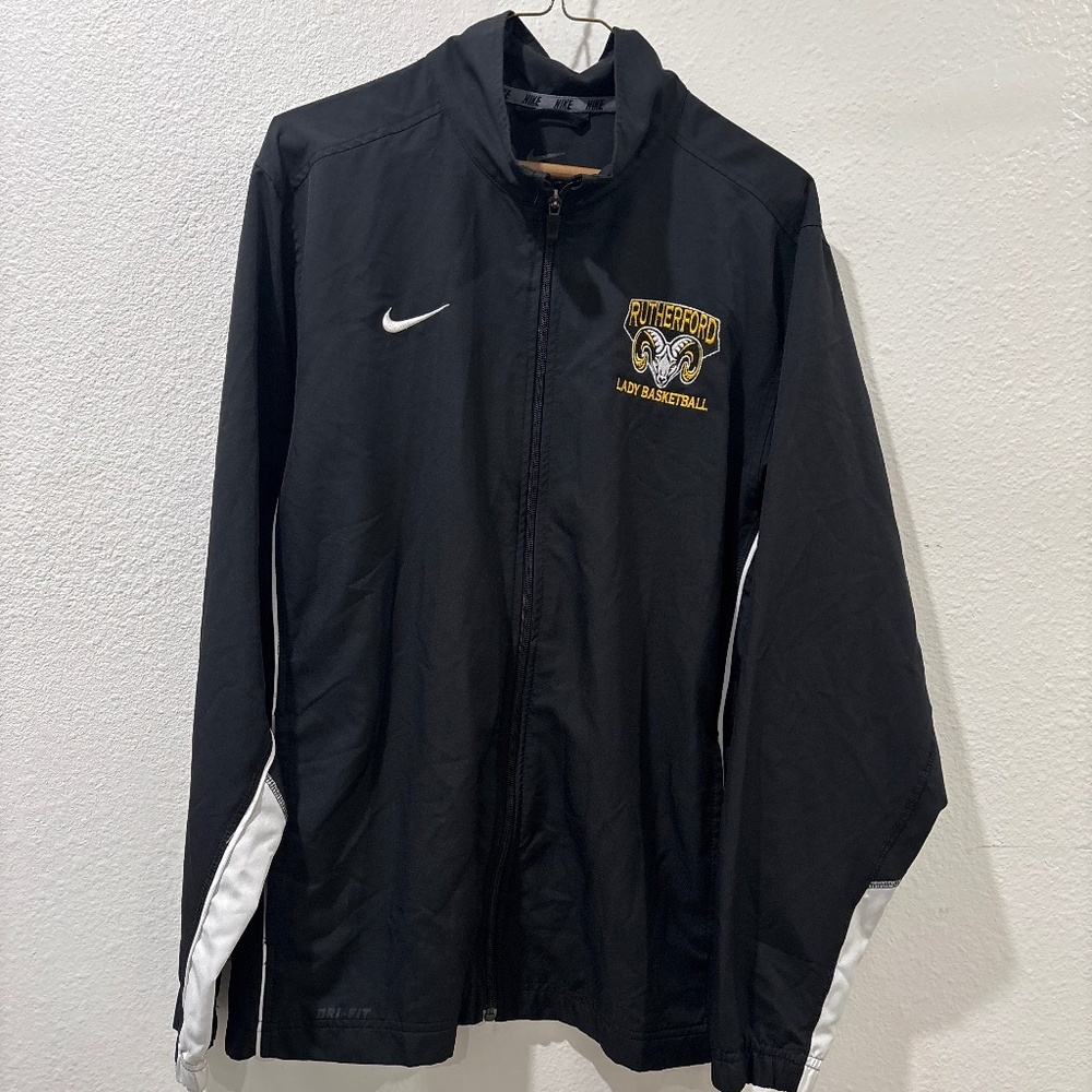 Rutherford Ladies Basketball Blk & White Nike dry fit tracker jacket size medium